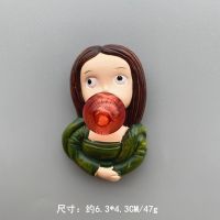 卡通名画蒙娜丽莎冰箱贴磁贴创意吹泡泡少女梵高小王子人物装饰贴 吹泡泡蒙娜丽莎冰箱贴 中