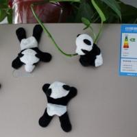 可爱毛绒熊猫冰箱贴磁性卡通图案磁贴成都旅游纪念品创意小礼物 小号3个