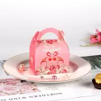 结婚用品喜糖盒子创意婚礼喜糖礼盒喜糖袋糖果包装盒婚庆糖盒批发 火烈鸟(NJ-0379) 小号(10个糖盒)