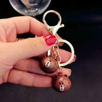 可爱卡通铃铛汽车钥匙扣卡通布朗熊可妮兔钥匙扣圈挂件男女包挂饰 款式一