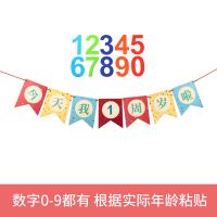 儿童生日气球宝宝一周岁横幅公主房间装饰背景墙生日布置气球套餐 生日横幅带数字0-9