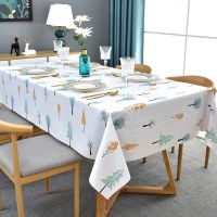 长方形桌布防水防油防烫免洗八仙桌台布PVC塑料麻将桌北欧正方形 北国松林 30*45cm餐垫[随机发]