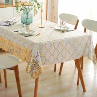 加厚大圆桌布防水防烫防油免洗圆形餐桌布家用pvc塑料欧式圆桌布 太阳花金色/65*65cm床头柜盖布