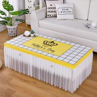 新款桌布茶几罩全包角桌布蕾丝花边长方形茶几桌布北欧风格 女皇 宽50 长100 高40