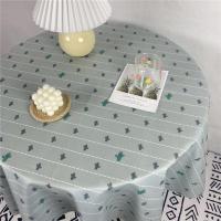 桌布布艺ins少女心书桌布学生课桌布野餐布北欧茶几长方形餐桌布 可爱仙人掌 40*60cm