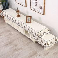 茶几桌布电视柜罩电视罩防尘防滑蕾丝桌布长方形盖布茶几罩 温情蜜意白色 35*50cm