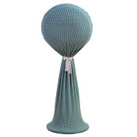 全包风扇罩套防尘罩圆形落地立式电扇套弹力绒台式电风扇保护罩子 针织弹力布风扇罩 灰绿 台式