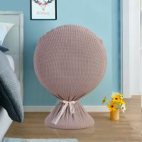 电扇防尘罩通用台扇罩风扇罩套全包弹力布艺圆形家用暖风机套子 咖色 米粒绒弹力布台式风扇罩 均码