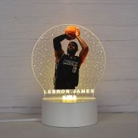 NBA詹姆斯科比欧文库里创意台灯毕业季纪念男生生日礼物送男朋友 詹姆斯 USB单色(火烈鸟礼盒-礼袋)
