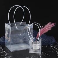 透明鲜花手提袋塑料袋鲜花满天星透明包装袋夜市摆摊装鲜花手提袋 中款（28*28*28）送广告纸 1