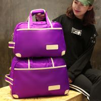 防水手提短途旅行包行李包大容量打工行李袋大号结实时尚旅游包女 中号紫色长46*25*31cm
