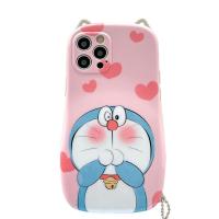 X超可爱粉叮当猫蓝胖子iPhone12Pro Max苹果11手机壳xs立体猫耳xr 粉底红爱心 捂嘴叮当猫(单壳) 请务