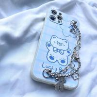 侧边小熊手链iPhone11pro手机壳苹果12女xsmax/xr软壳7/8plus可爱 侧边两只小熊+链条 iphon