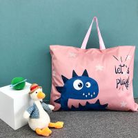 幼儿园专用被子收纳袋子防潮牛津布可爱儿童棉被褥装被子的收纳袋 深蓝可爱龙[收藏加购送名牌] 中号47*40cm[适合轻薄