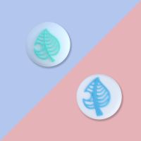 [Switch Lite通用]摇杆帽森林系列保护joy-con硅胶套猫爪ns配件 白底动森树叶款[一对]