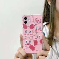 星之卡比iPhone12手机壳女x粉xr支架xsmax苹果6s 7p 8p防摔保护11 星之卡比【粉边皮质防摔软壳】 苹