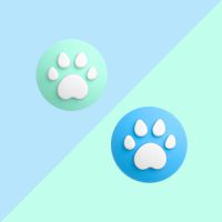 [四只装]Switch猫爪摇杆帽手柄宝可梦马里奥防滑耐磨NS配件 [四只新款]猫爪彩底 蓝色绿色 单独购买四只装