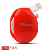 卷线器收线器集线器绕线器理线器自动回收伸缩手机数据线耳机线 光面款[红色]