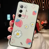 OPPO A55手机壳PEMM00防摔斜挎挂绳保护套腕带软壳可爱潮 粉色草莓单壳(无腕带) OPPO A55