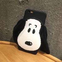 OPPOR8007/A83/A71/A73/A79手机壳冬可爱卡通毛绒女软胶全包挂绳 黑软壳-史努比(无绳 R8007