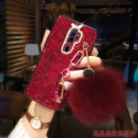 OPPOA11.手机壳硅胶全包防摔软壳毛绒a11x手机套可爱新款潮流耐脏 中国红-宝石毛绒手链 OPPO A11