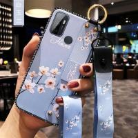 OPPOA32手机壳OPPO腕带A32硅胶保护套OPA32全包PDVM00防摔镶钻女 OPPO A32 [百合腕带]单壳