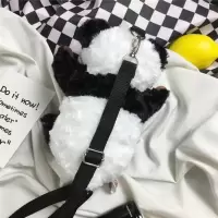 熊猫小包包女2018新款毛绒迷你单肩包儿童个性百搭韩版可爱斜挎包 熊猫