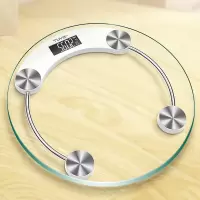 [33MM大秤面]充电电子称家用体重秤精准人体秤成人称重器体重计 圆形夜视白色33*33CM-电池款