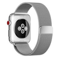 适用Apple watch2/3/4/5代米兰尼斯不锈钢表带iwatch苹果手表表带 银色 38mm通用