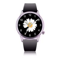 十二星座手表学生表星空手表防水发光男女情侣礼物电子表硅胶表带 石英表硅胶带小皱菊黑色 手表+备用电池+盒子