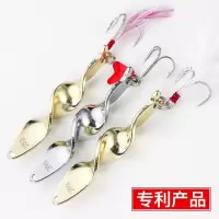 旋转王高速螺旋路亚假饵亮片翘嘴鲈鱼鳜鱼通杀金属硬饵旋转亮片 银色5只装 5克红心