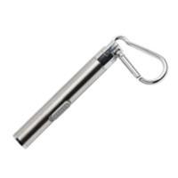 USB充电迷你强光手电筒 不锈钢LED锂电池带登山扣钥匙扣小手电筒 手电+USB充电线+登山扣+铁盒