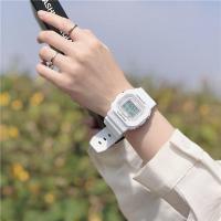 韩版潮流霸气青少年初中生高中生黑科技炫酷防水夜光男学生电子表 方形全白 送电池