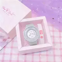 考试用电子表静音儿童手表少女生女童初中生小学生韩版简约数字式 牛油果绿 手表（收藏送电池）