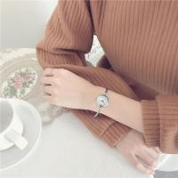 vintage手表女细带小巧手镯式气质韩版简约学生女孩高中女生森系 银带白盘 (手表+电池)