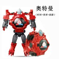 2021新款奥特曼投影手表变形机器人电子表儿童卡通钢铁蜘蛛侠发光 奥特曼[24投影+变形+时间]_促销 标配[自带4颗电