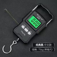 高精度手提电子秤75公斤弹簧秤小型便携式迷你行李手拿式买菜手称 至尊中文款75kg量程[带卷尺]