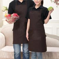 围裙厨房服务员工作服女男帽子围腰餐厅吊带咖啡厅挂脖全身围裙 咖啡色 [单围裙]