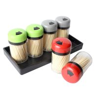 牙签高档家用双头牙签碳化牙签一次性家用剔牙神器盒装炭化竹牙签 灌装350支牙签3罐(盖子颜色随机)