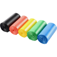 广州厂家垃圾袋家用手提点断式加厚黑色彩色一次性背心抽绳式批发 [平口]简装款-彩色 5卷100只[45X50]