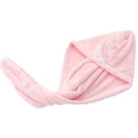 干发帽吸水速干长发成人擦头发毛巾加厚干发巾洗头帽浴帽女头巾 一条装 浅粉色 加厚单层款