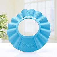 贝得力宝宝洗头帽防水护耳小孩洗澡帽可调节婴儿洗发帽儿童浴帽 新款蓝色 可调节