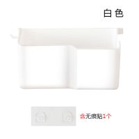 免打孔壁挂吹风机架电吹风架子风筒架魔力贴挂钩浴室收纳置物架 白色 标配款吹风机架[含1贴]