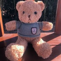 正版礼盒泰迪熊毛绒玩具小熊公仔情侣布娃娃玩偶送男女生生日礼物 米黄 毛衣款 30厘米[免费代写贺卡]