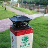 太阳能柱头灯庭院别墅灯农村大门柱围墙栅栏灯花园户外防水柱子灯 典雅黑[白光]