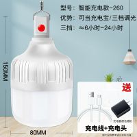 充电遥控灯家用停电应急照明灯夜市摆摊灯户外超亮LED灯泡充电宝 超亮260可充手机+三档可调