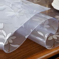 pvc桌布透明软玻璃防水防油防烫茶几餐桌电视柜长方形台布桌垫 1.0波斯菊-新升级-圆角 40*60