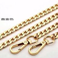包链子配件包包链子单肩斜挎背包带子单买加长铁链金属链条可拆卸 直金色(9毫米宽) 100cm