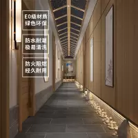 竹木纤维木饰面板护墙板背景墙免漆实心防水阻燃装饰KD板集成墙板