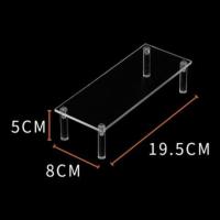 亚克力阶梯展示架 Molly泡泡玛特手办盲盒娃娃手办公仔陈列收纳架 透明单层长20款